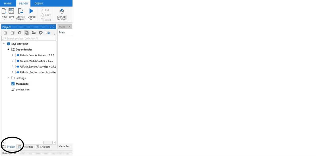 select Project in Project Explorer